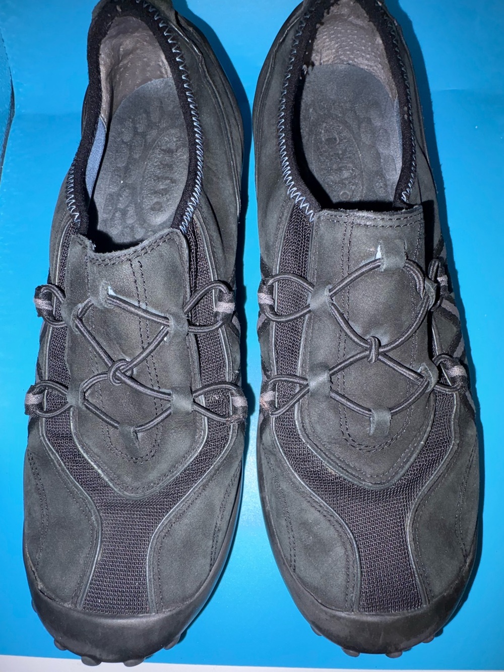 Privo Casual Slip-On Black Suede & Mesh Hiking Sneakers